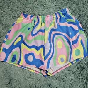 Women's Pastel Abstract Athletic Shorts